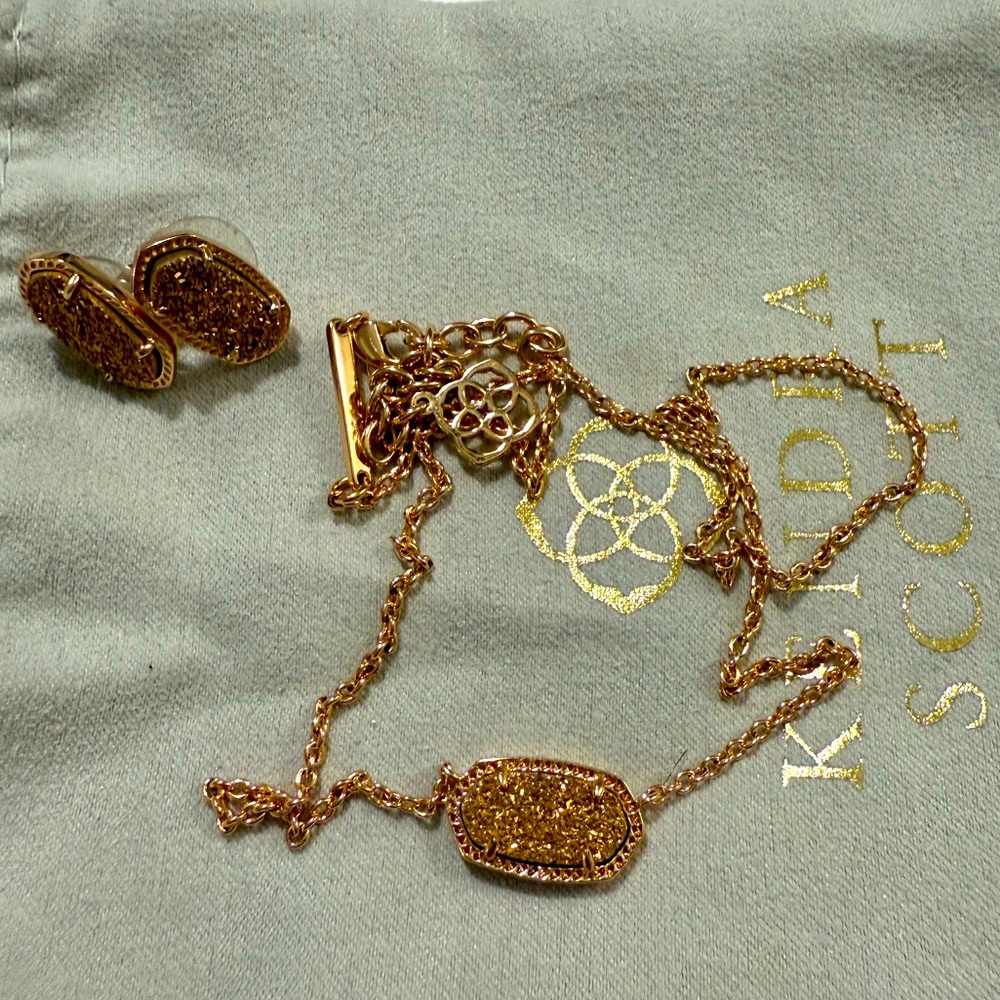 Kendra Scott Rose Gold Jewelry Set EUC